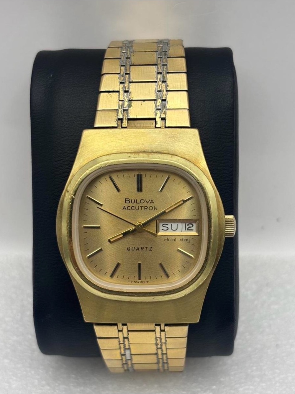 Bulova Accutron Gold-Tone Men's Quartz Watch with Dual Day-Date